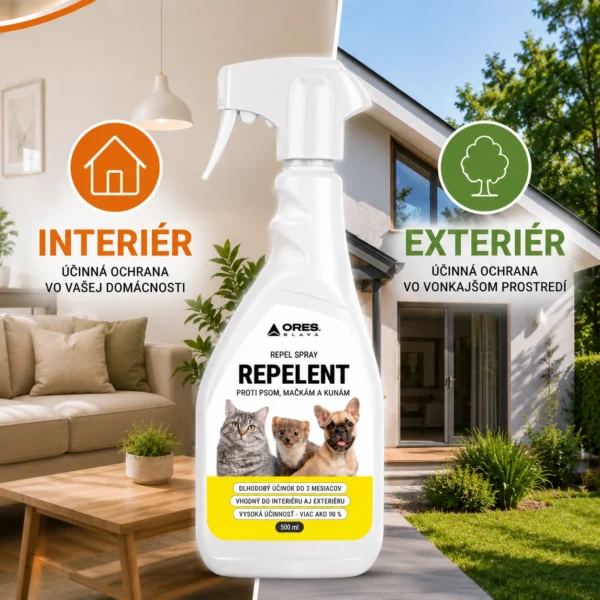 REPEL SPRAY – Repelent proti psom, mačkám a kunám 500 ml